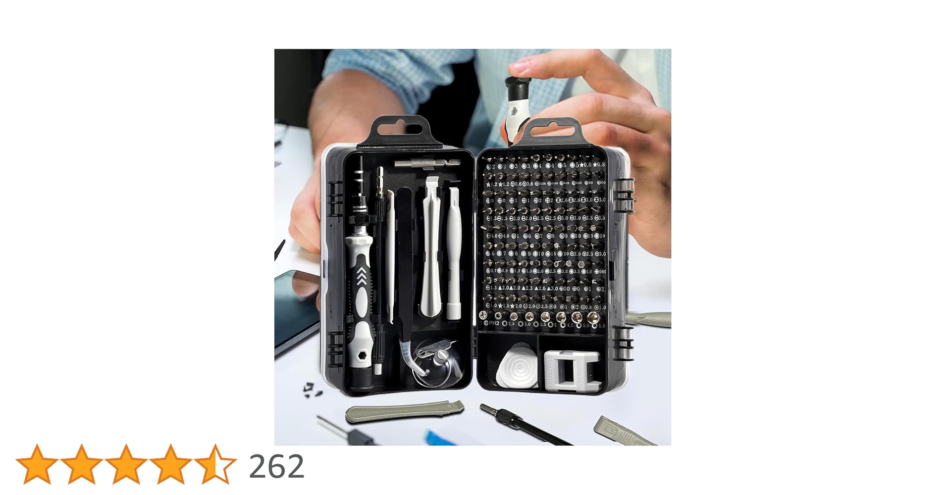 amazonbug7's tweet card. 小型精密ドライバー115本セット。電話、コンピューター、腕時計、ノートパソコン、ゲームコンソール、家庭、電子機器修理ツールキット用。