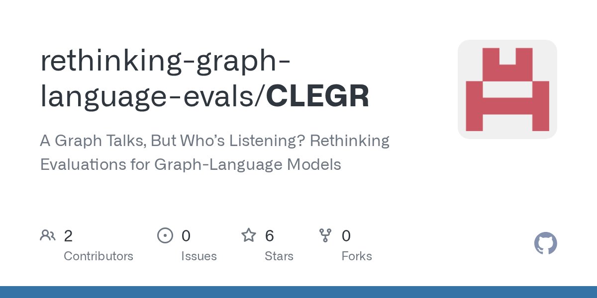 ponguru's tweet card. A Graph Talks, But Who’s Listening? Rethinking Evaluations for Graph-Language Models - rethinking-graph-language-evals/CLEGR