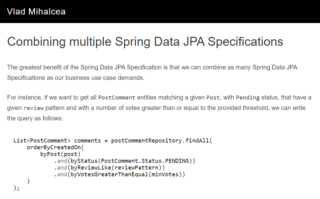 nicolas_frankel's tweet card. Learn the best way to use the Spring Data JPA Specification when combining multiple predicates with the result set ordering logic.