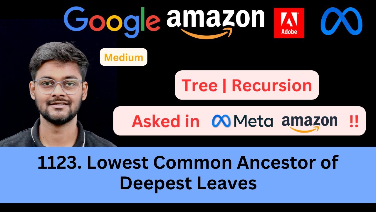 codeharmonyHQ's tweet card. LeetCode 1123 Lowest Common Ancestor of Deepest Leaves | Tree |...