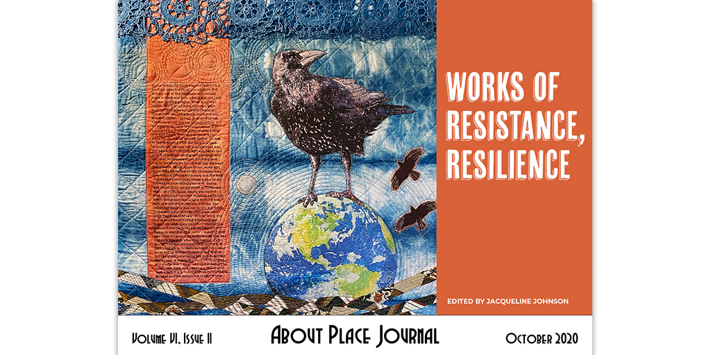aboutplacejourn's tweet card. Marcie Rendon – Works of Resistance, Resilience – About Place Journal