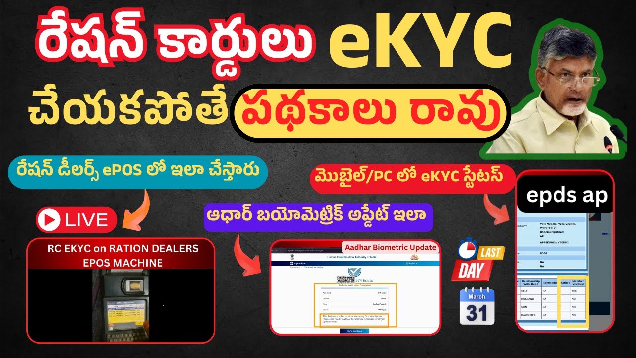maheshstudycirc's tweet card. AP Govt Ration Cards|No eKYC |No Schemes|eKYC Status|Aadhaar Biomet...