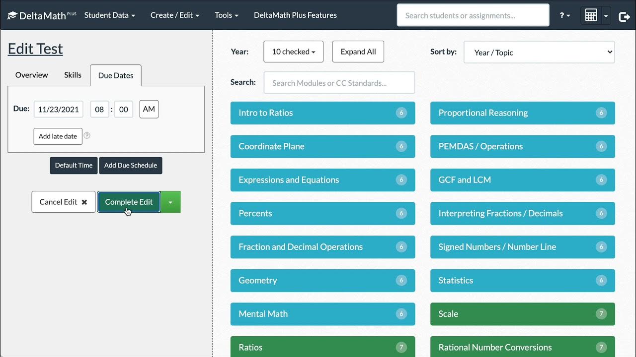 MrDeltaMath's tweet card. Assignment List and Folders Video