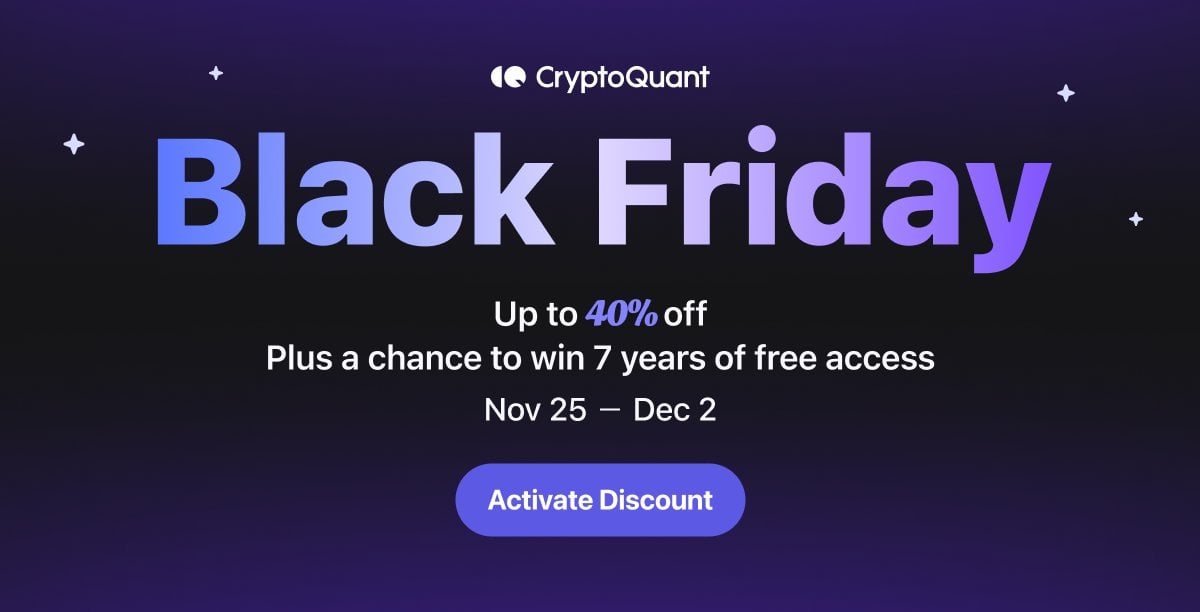 cryptoquant_com's tweet card. Save up to 40% this Black Friday Get a chance to win 7 years of free access.