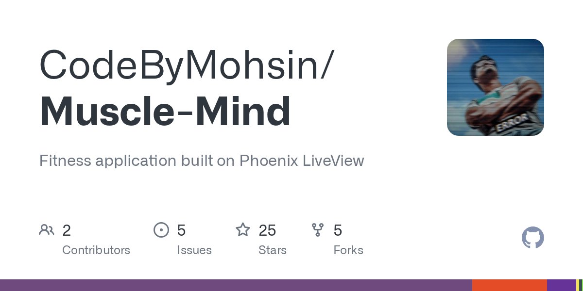 elixirweekly's tweet card. Fitness application built on Phoenix LiveView. Contribute to CodeByMohsin/Muscle-Mind development by creating an account on GitHub.