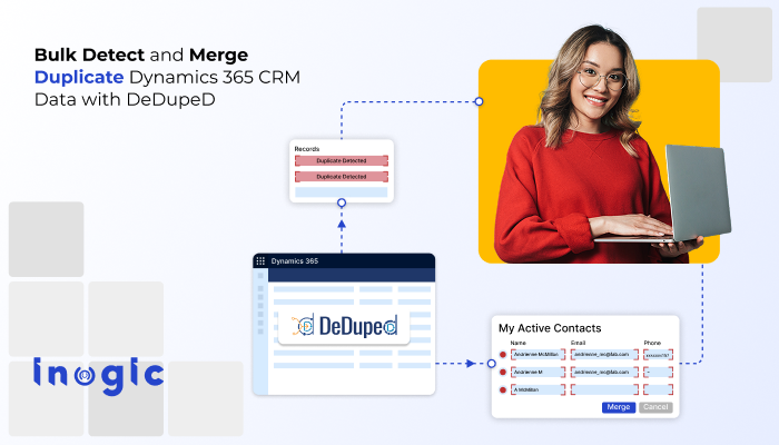 inogic's tweet card. DeDupeD is a productivity app that helps detect and remove duplicate records for Lead, Contact, Account, or Case, and also for any other Dynamics 365 CRM entities