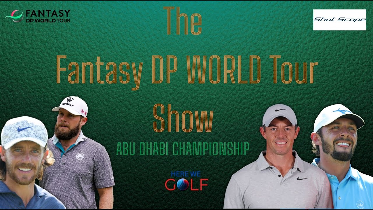 HereWeGolfPod's tweet card. The Fantasy DP World Tour Show: Abu Dhabi Championship Preview