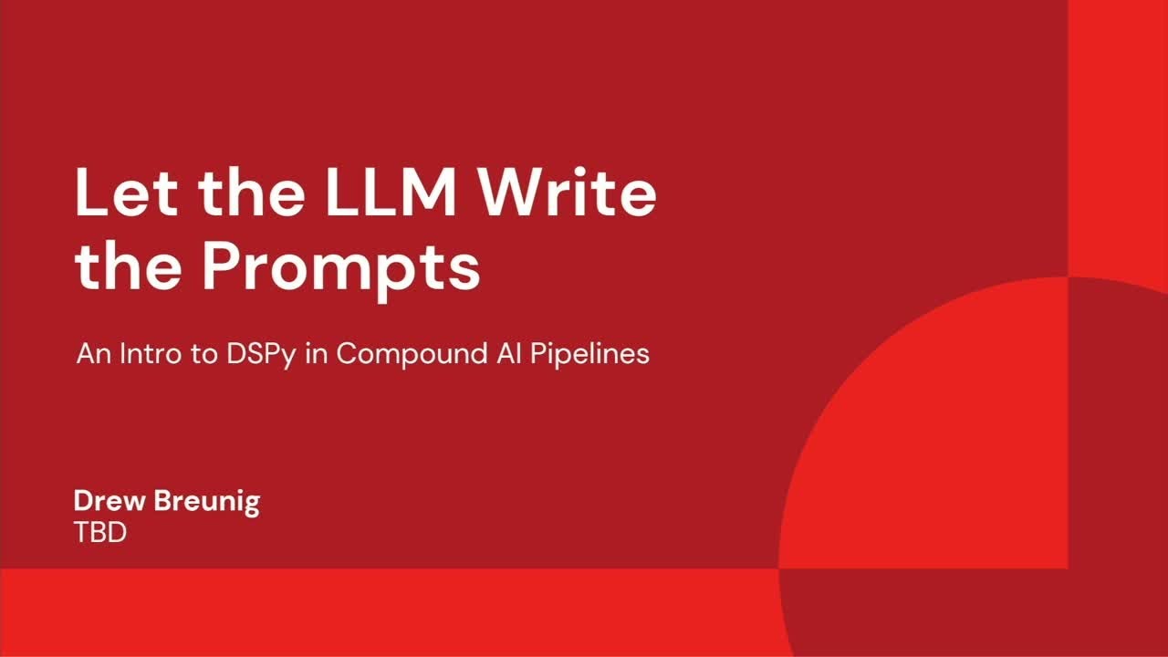 dbreunig's tweet card. Let the LLM Write the Prompts: An Intro to DSPy in Compound AI...