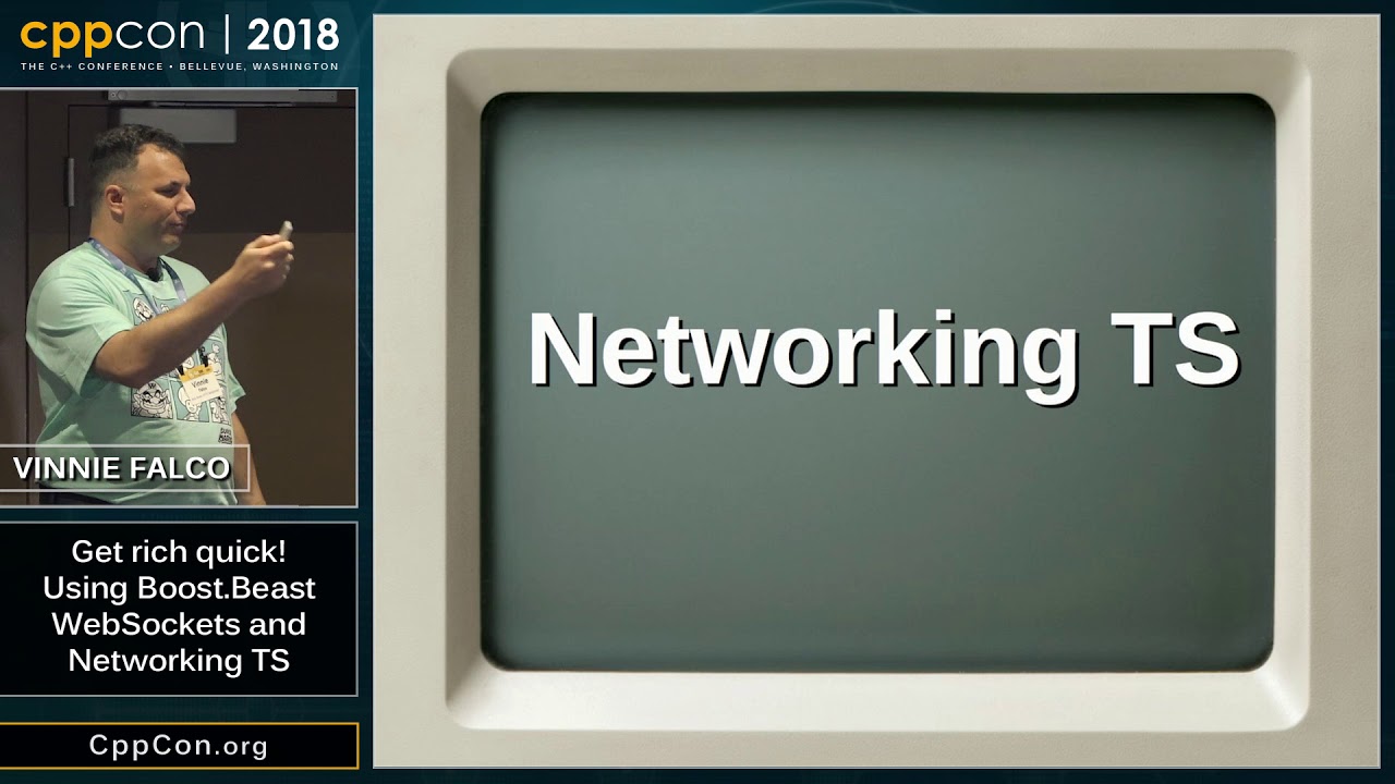 cppturkey's tweet card. CppCon 2018: Vinnie Falco “Get rich quick! Using Boost.Beast WebSoc...