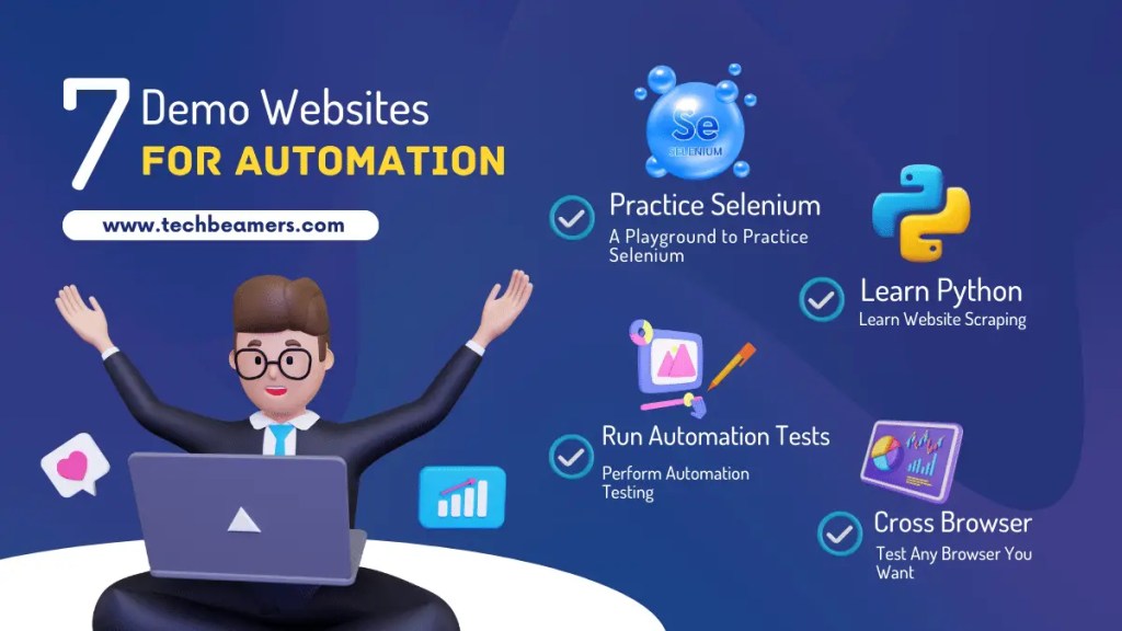 TechBeamers's tweet card. Looking for free and live Selenium practice websites to sharpen your automation skills? You’re in the right place. We’ve handpicked the best sites where you can reliably run your Selenium tests.