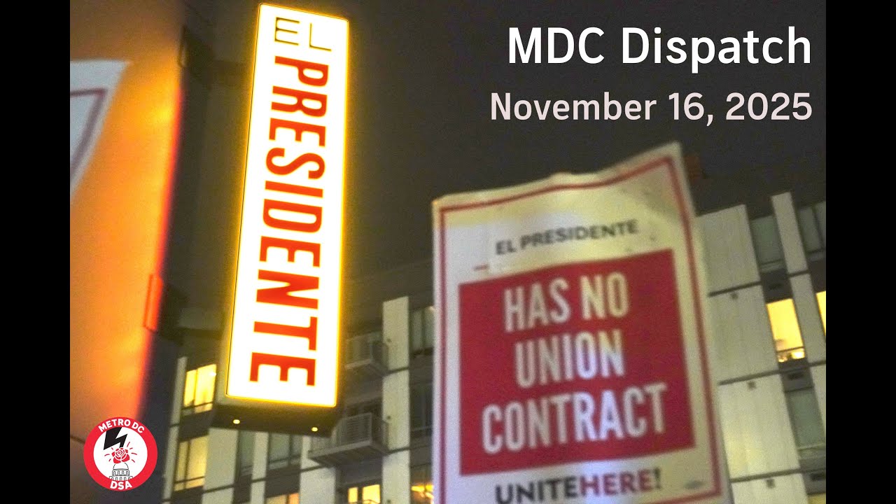 mdc_dsa's tweet card. Dem Voters Betrayed | Restaurants Organize | Brake Light Clinic |...