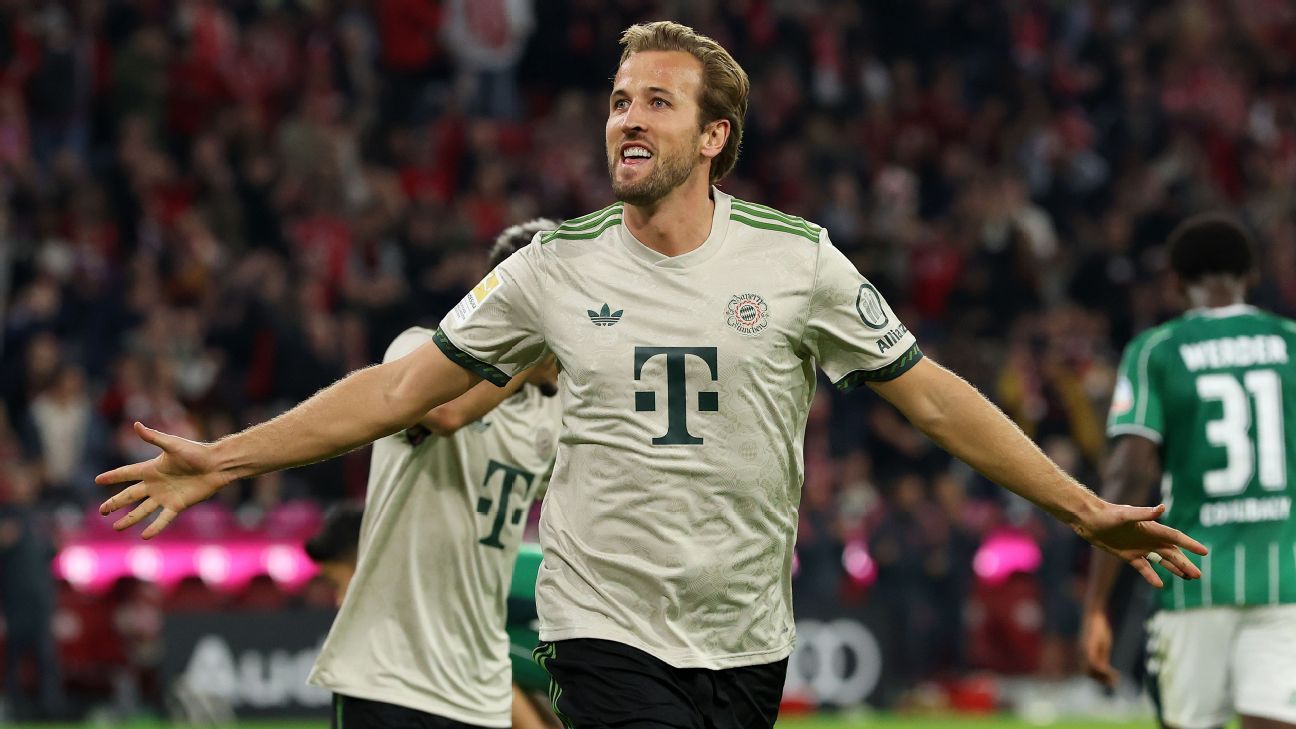 jeremycec's tweet card. Harry Kane reached 100 goals for Bayern Munich with his second strike against Werder Bremen on Friday, making European history in the process.