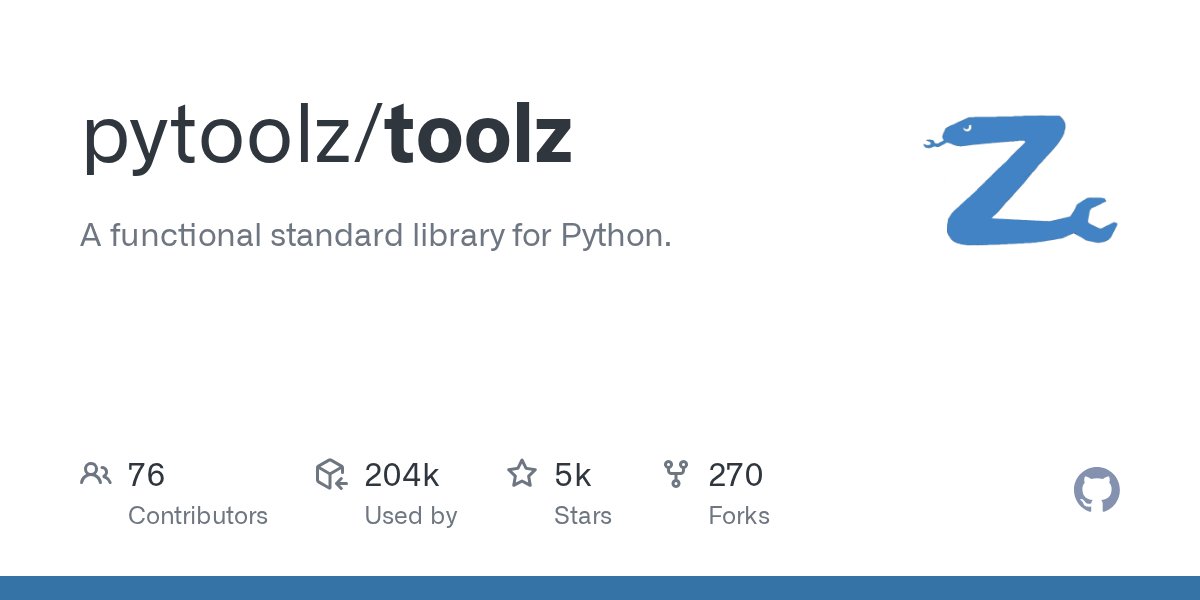 nycpython's tweet card. A functional standard library for Python. Contribute to pytoolz/toolz development by creating an account on GitHub.