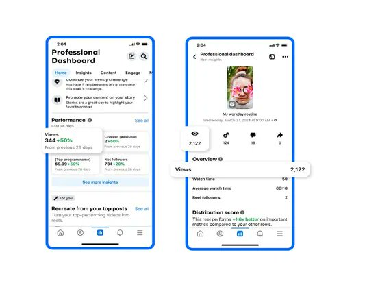 AdvantisComm's tweet card. Facebook is following Instagram's lead in making “Views” its focus metric. 