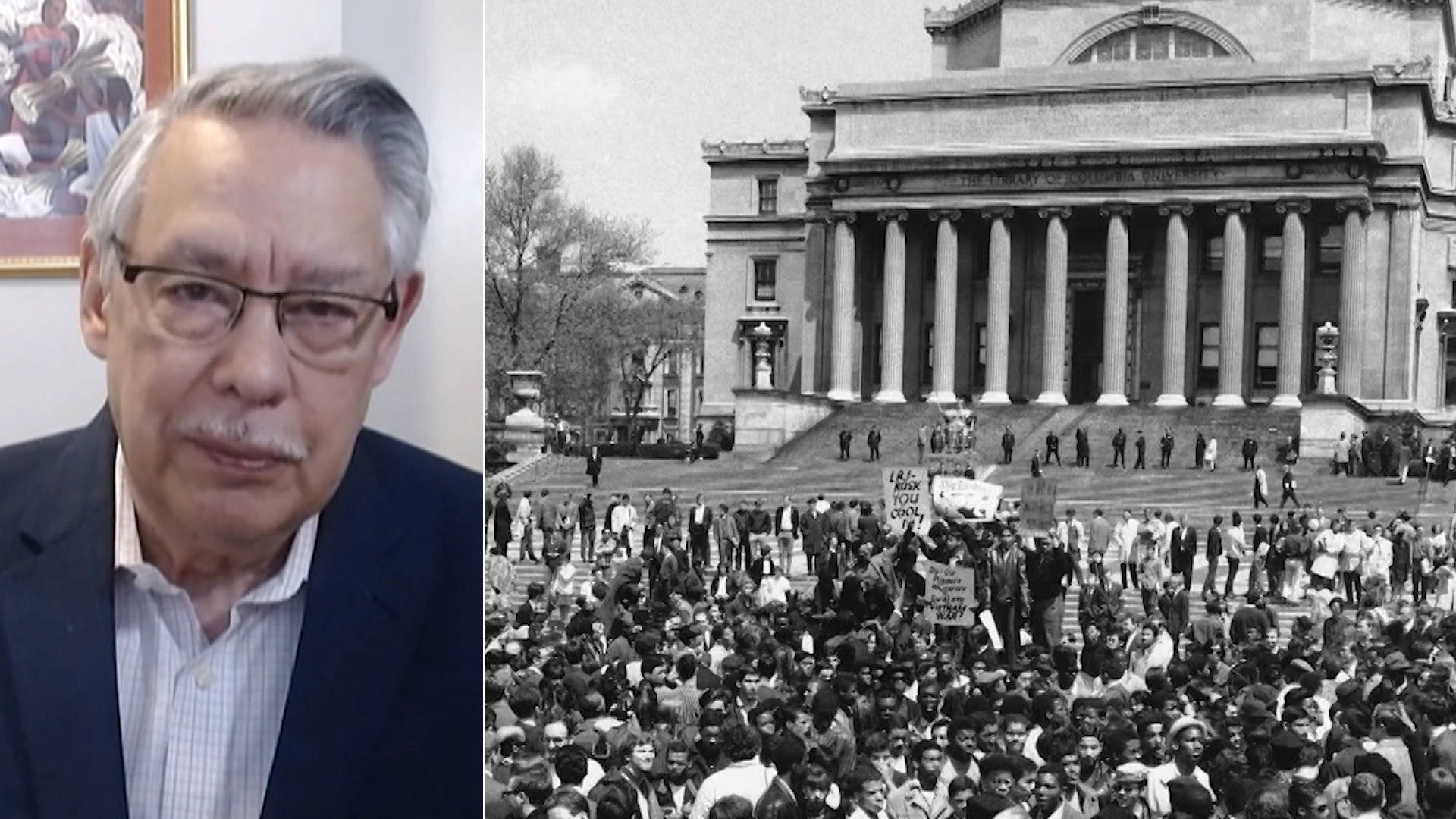 democracynow's tweet card. Fifty-six years ago today, hundreds of students at Columbia University in New York started a revolt on campus, occupying school buildings and disrupting class to protest the school’s ties to the...