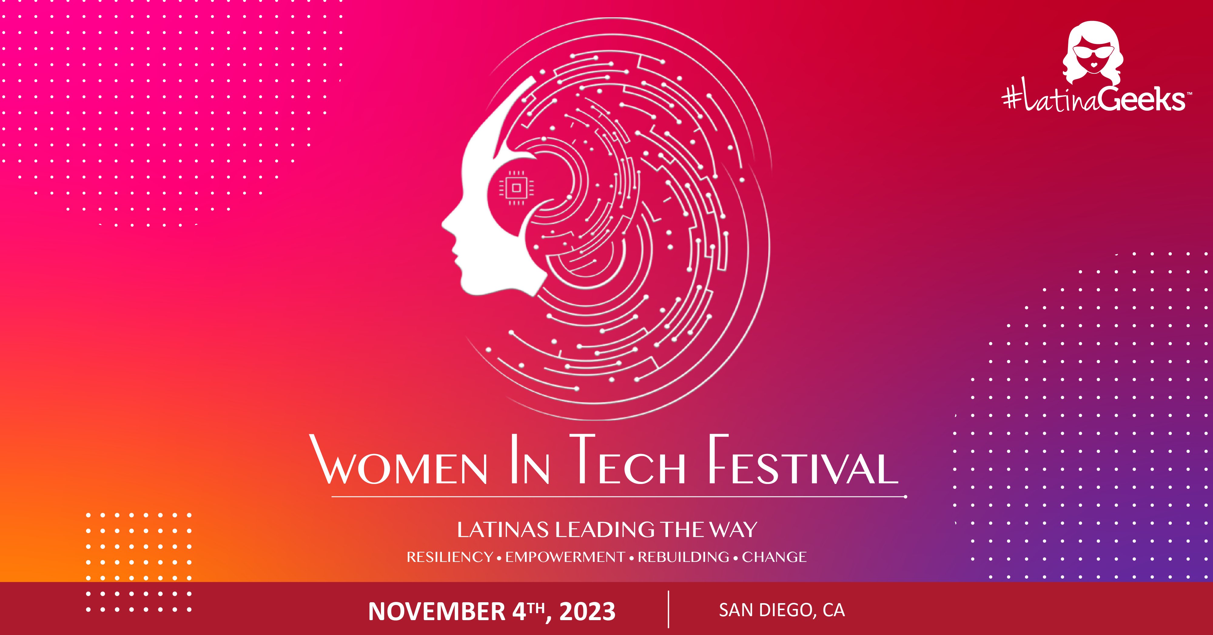 LatinaGeeks's tweet card. #LatinaGeeks Women in Tech Festival celebrates Latinas working in or pursuing careers in technology which aim to inspire, engage, and empower other women.