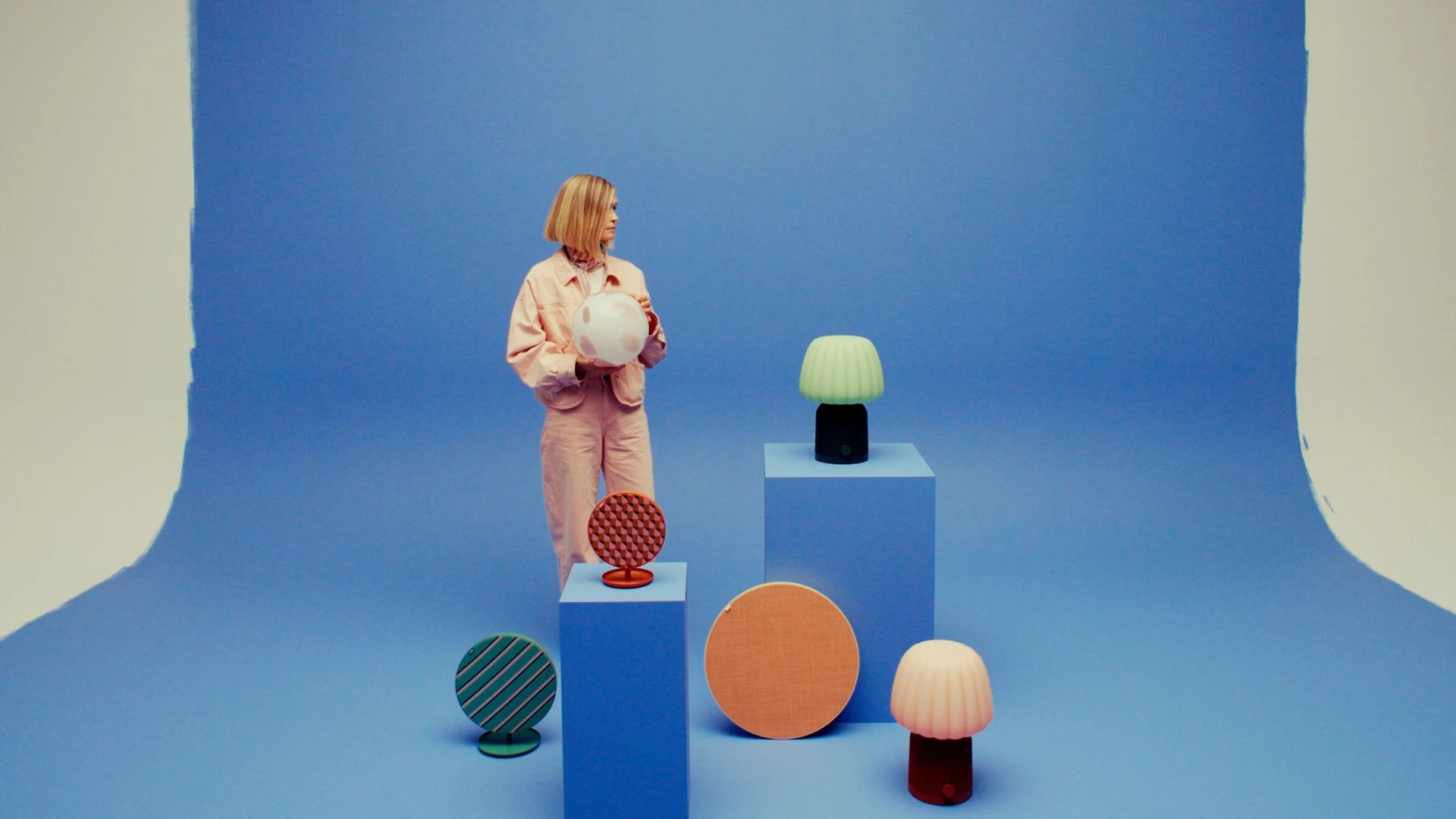 VitalizeOne's tweet card. A charming series of speaker/lights from IKEA that lean hard into color ad playfulness.