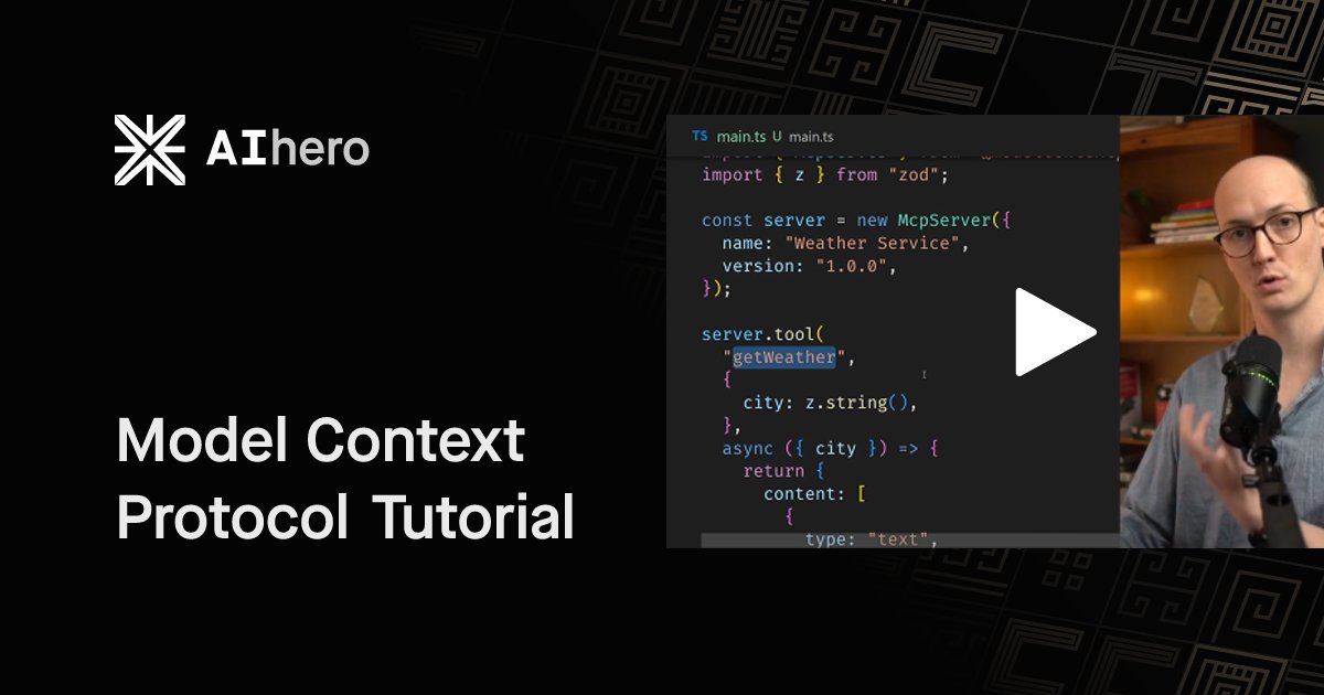 mattpocockuk's tweet card. The Model Context Protocol is driving a new wave of innovation in the world of AI. In this tutorial, I'll break down everything you need to know to get started.