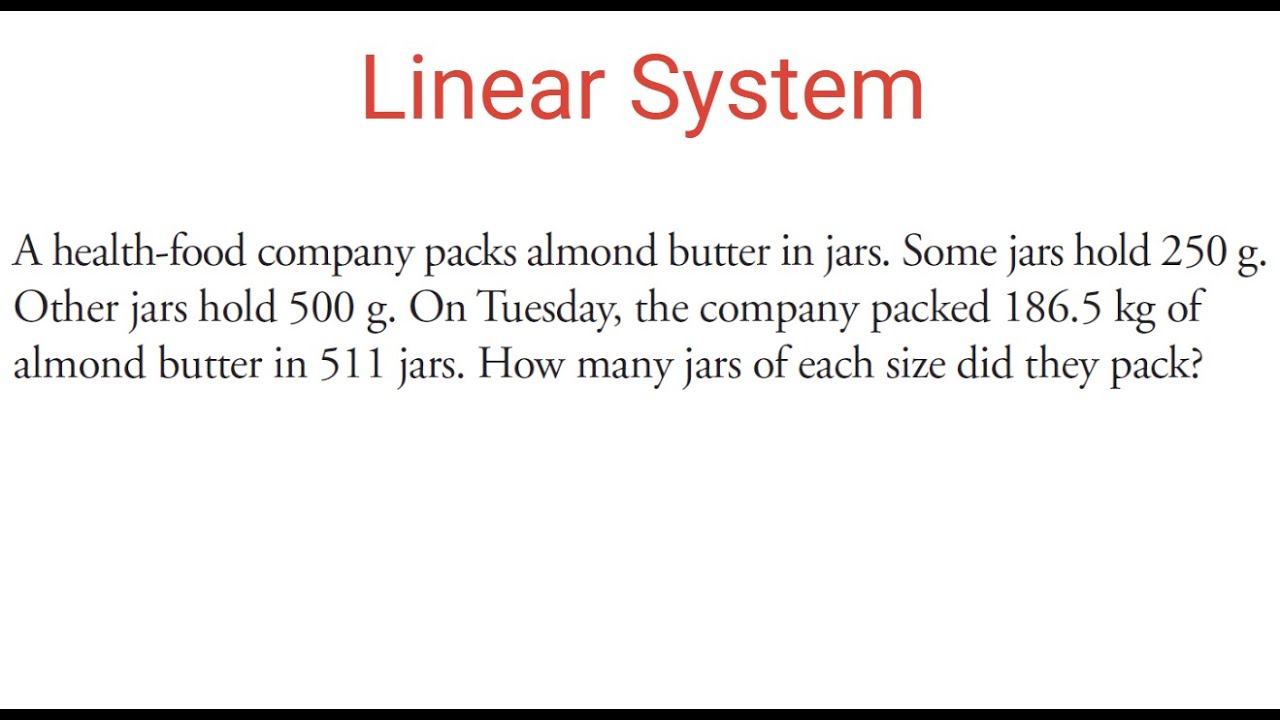 HomeworkHelp75's tweet card. Finding The # Of 250g & 500g Jars Used