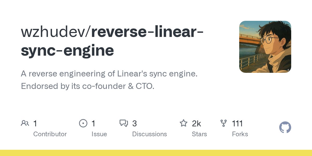 __oQuery's tweet card. A reverse engineering of Linear's sync engine. Endorsed by its co-founder & CTO. - wzhudev/reverse-linear-sync-engine
