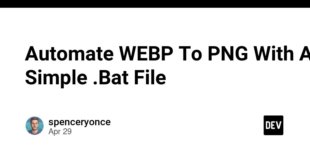 prod42net's tweet card. Automate Your Image Conversion with a Simple Batch Script Managing different file formats...