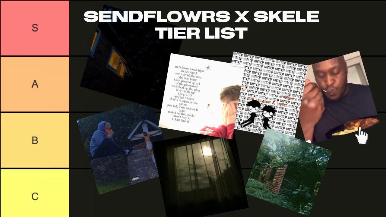 sendflowrs's tweet card. which sendflowrs x skele song is the best? (tier list)