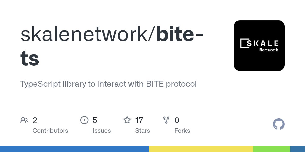 TheGreatAxios's tweet card. TypeScript library to interact with BITE protocol. Contribute to skalenetwork/bite-ts development by creating an account on GitHub.