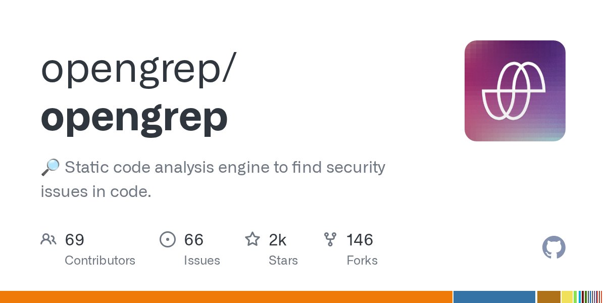 0x0SojalSec's tweet card. 🔎 Static code analysis engine to find security issues in code. - opengrep/opengrep