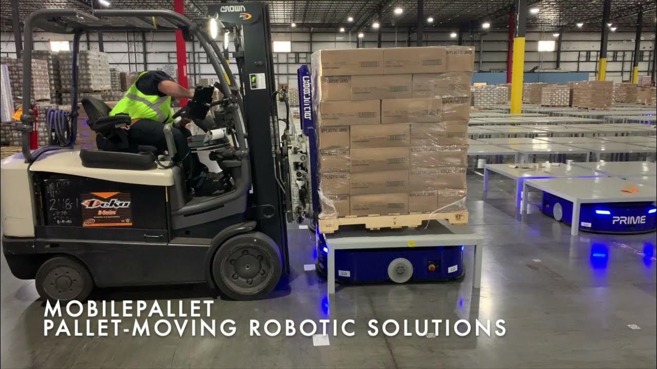 RoboticsPrime's tweet card. Prime Robotics - MobilePallet & MobileShelf Overview