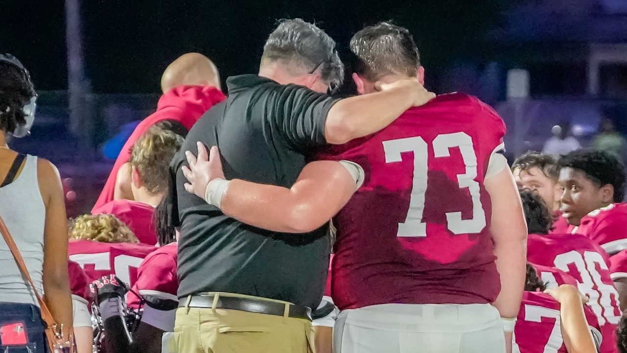 NFHS_Org's tweet card. “People say (I was a hero), but it wasn’t about me,” Lew Murphy said. “It was about me trying to get air back in my buddy.