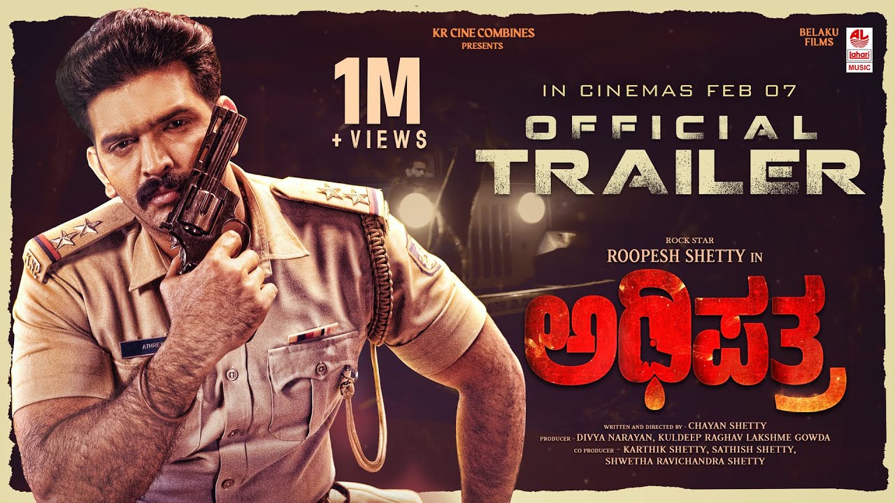 DeepakAlevoor's tweet card. Adhipatra Trailer[4K] | Roopesh Shetty, Jhanvi | Chayan Shetty |...
