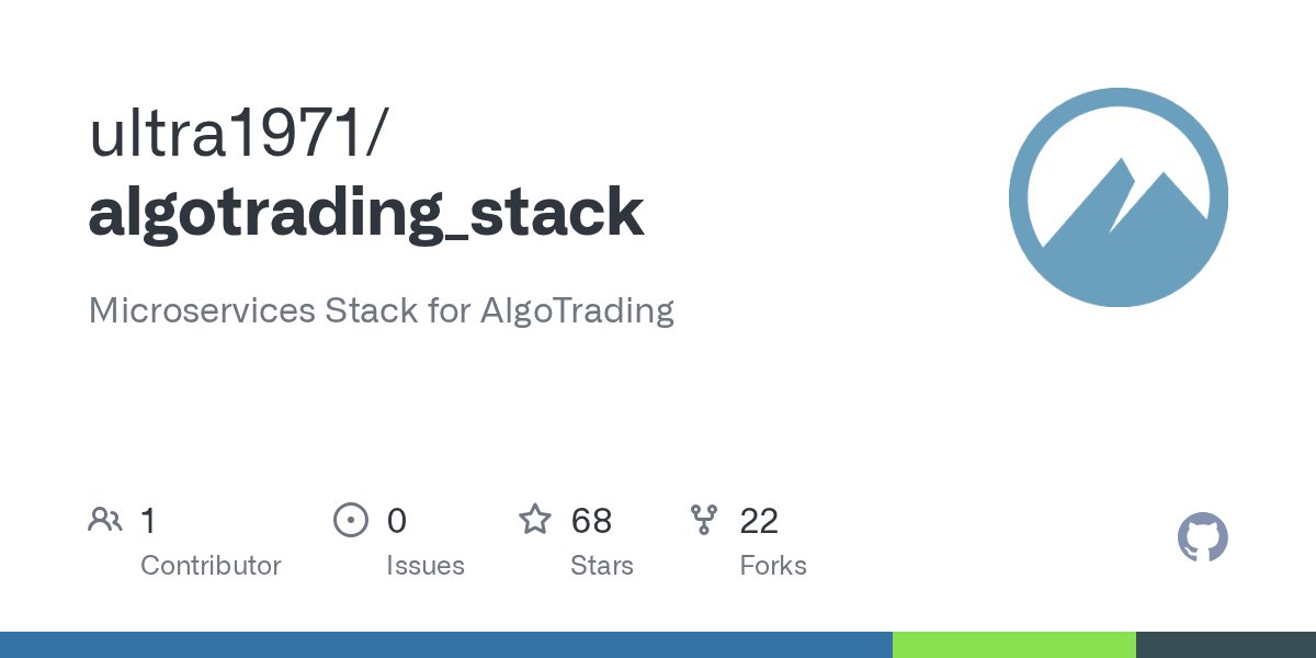 marianovolpedo's tweet card. Microservices Stack for AlgoTrading. Contribute to ultra1971/algotrading_stack development by creating an account on GitHub.
