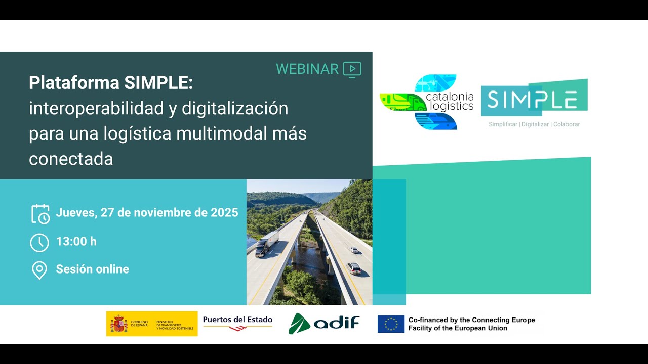 SimpleLogistica's tweet card. Cluster Catalonia Logistics - Webinar Plataforma SIMPLE