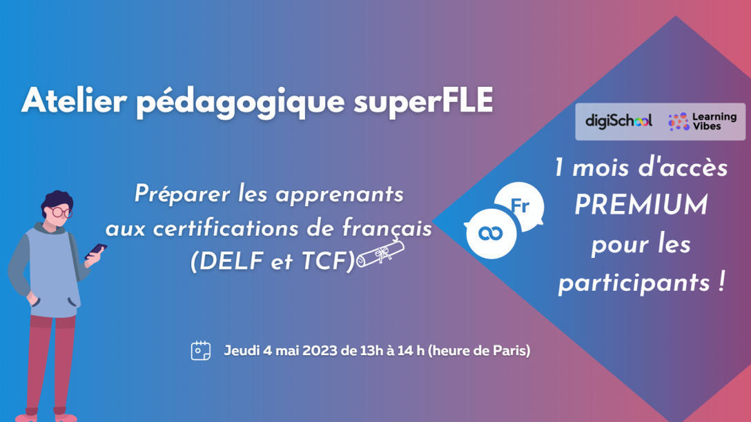 learningfeeds's tweet card. #1 atelier (entièrement gratuit) : "Comment préparer efficacement les apprenants aux certifications de français (DELF / TCF) ?" ✅ Quels sont les nouveaux formats ? Quelles nouveautés concernant...