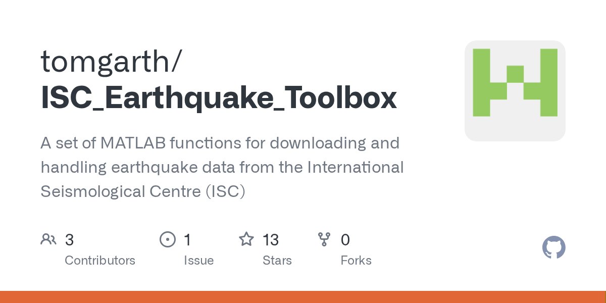 Konstan71088773's tweet card. A set of MATLAB functions for downloading and handling earthquake data from the International Seismological Centre (ISC) - tomgarth/ISC_Earthquake_Toolbox