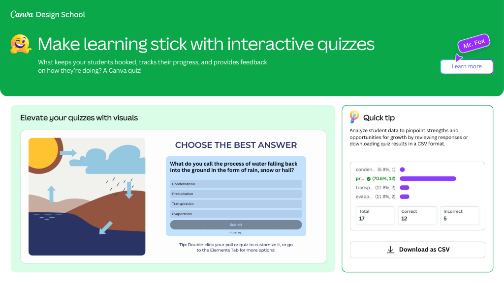 CanvaEdu's tweet card. Check out this Presentation designed by Design School.