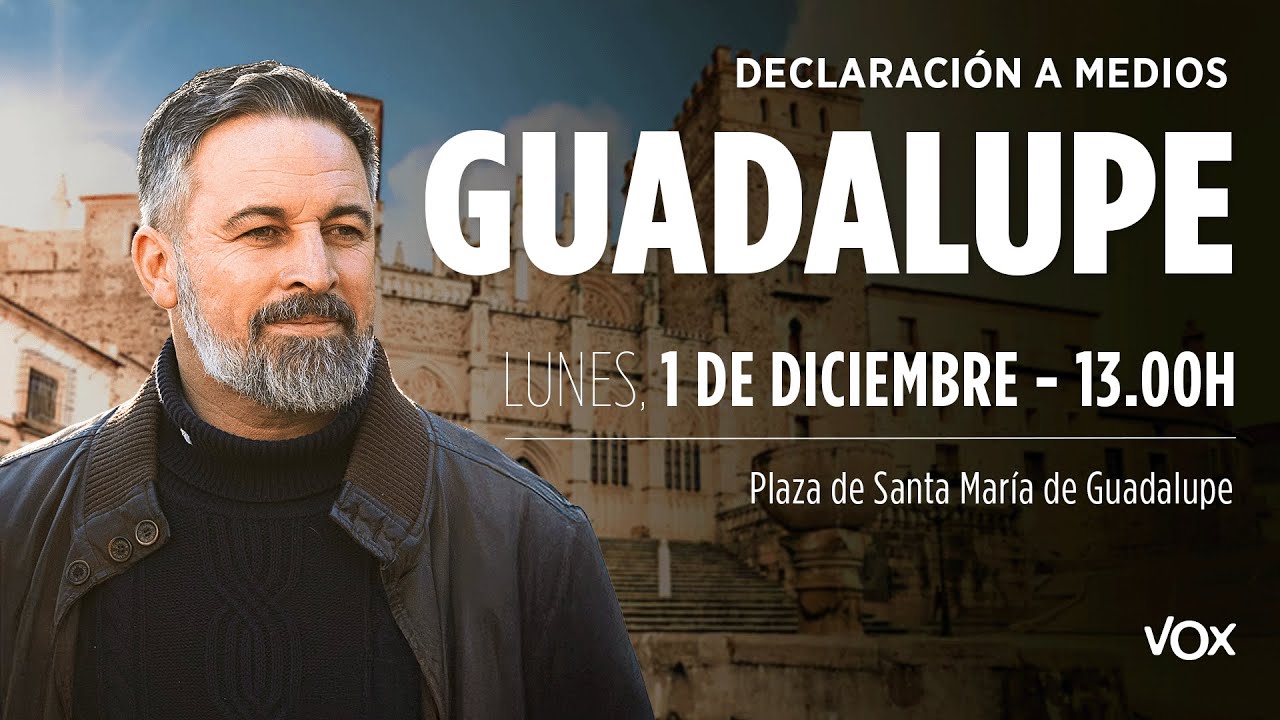 vox_es's tweet card. 🔴 ABASCAL EN GUADALUPE: declaración a medios desde la Plaza de Santa...