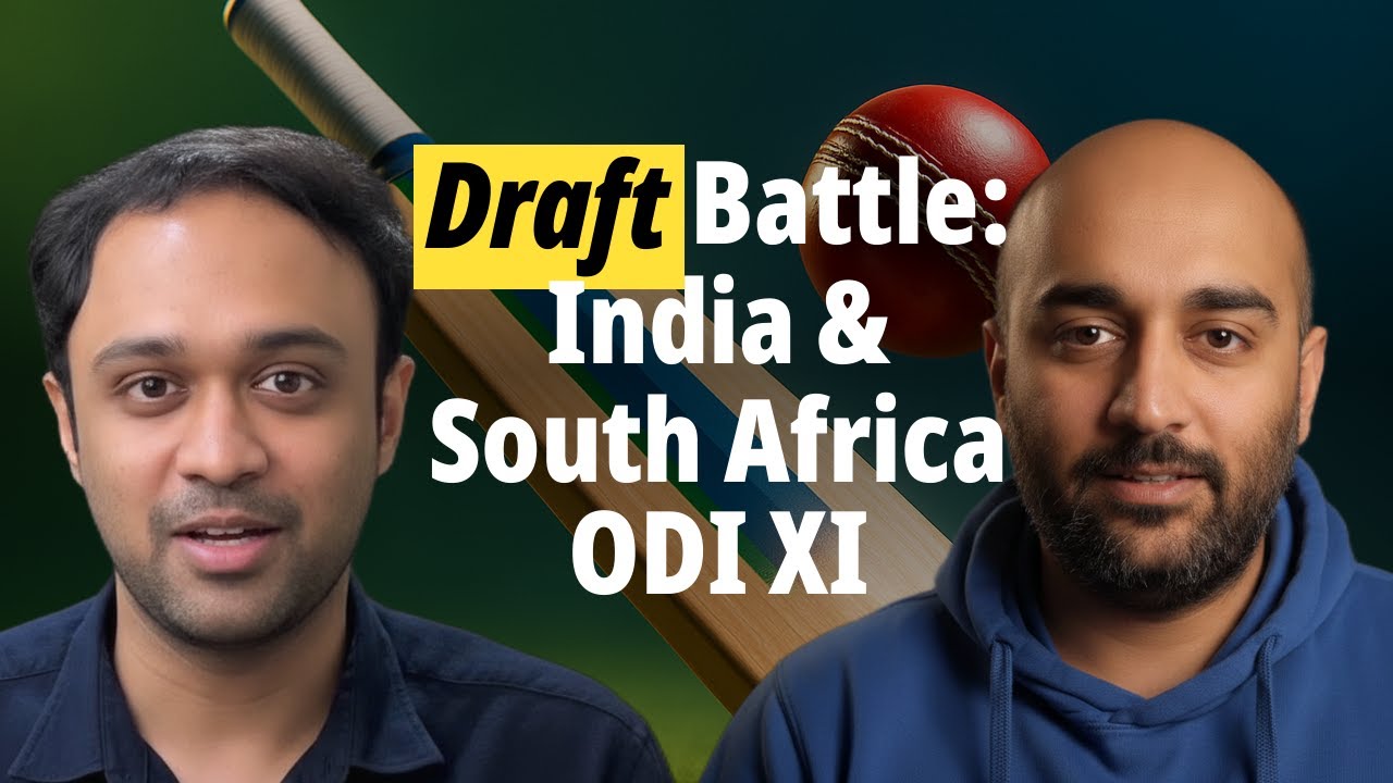 PodReverseSweep's tweet card. Draft Battle: India - South Africa combined ODI XI
