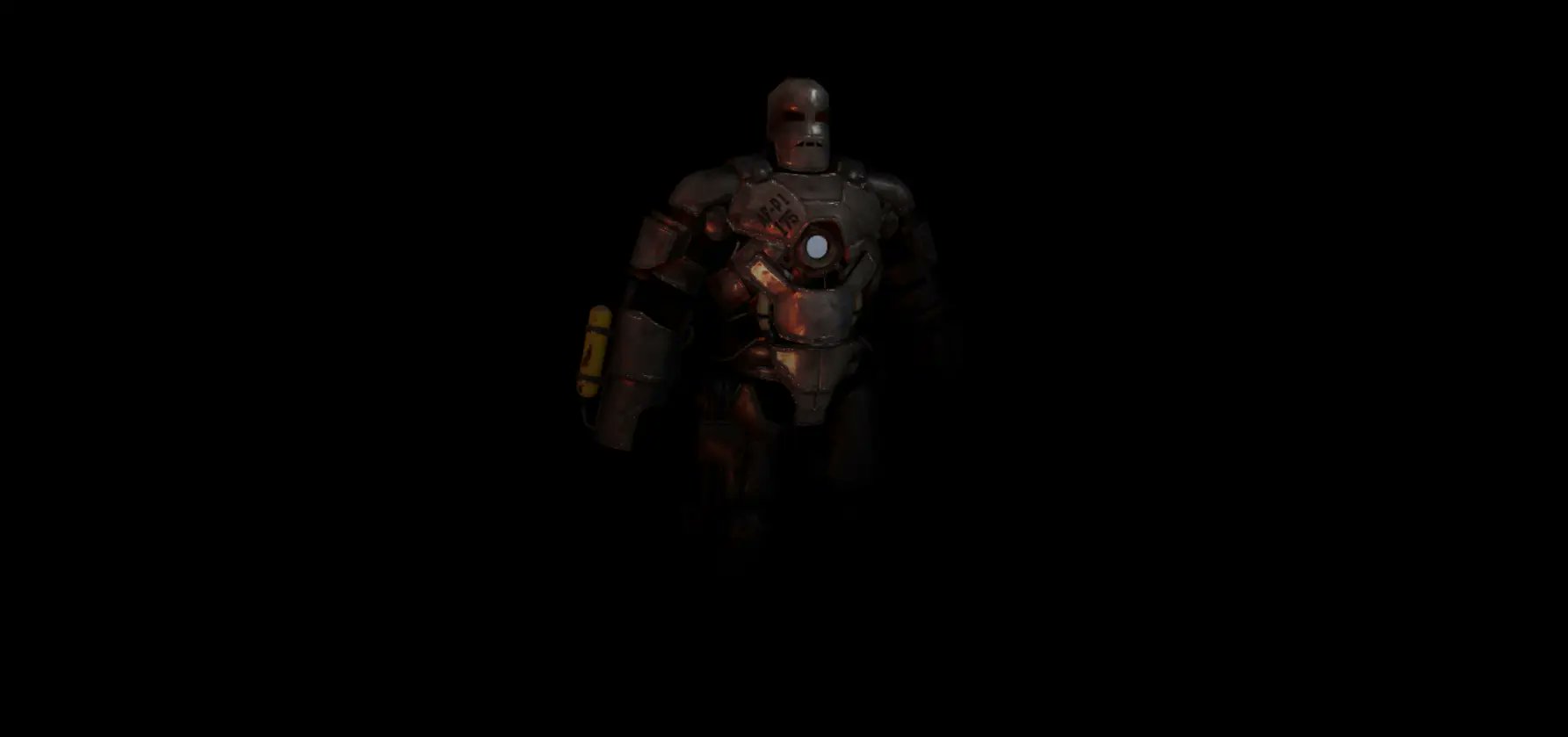 xshadowdev's tweet card. 3D web experience of Ironman's MARK I. Discover the Mark I suit through detailed dismantling visuals and informative breakdowns.