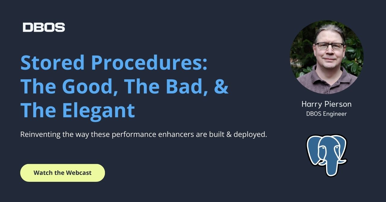 qianl_cs's tweet card. Webcast: Learn how to simplify the use of stored procedures in PostgreSQL and give your applications a big performance boost.