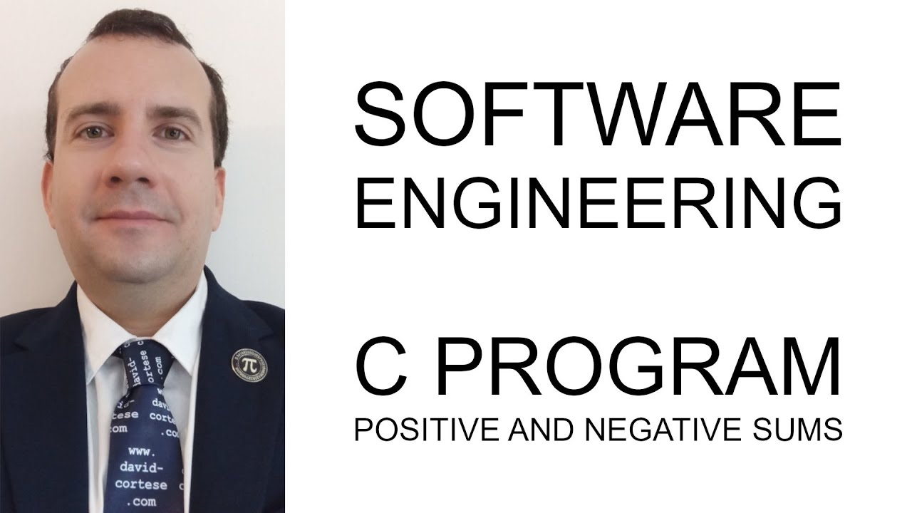 David_Cortese_'s tweet card. SOFTWARE ENGINEERING 🖥️ C PROGRAM 💻 POSITIVE AND NEGATIVE SUMS