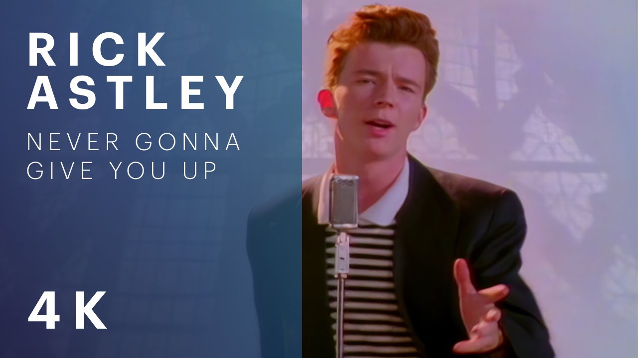 EmaxPress's tweet card. Rick Astley - Never Gonna Give You Up (Official Video) (4K Remaster)