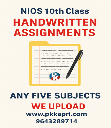 pkkapriandco's tweet card. Buy NIOS 10th class handwritten assignments in scanned PDF format. Ready for upload. Combo: 5 subjects includes free upload service to student dashboard!
