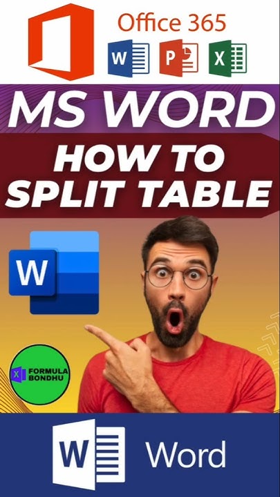 formulabondhux's tweet card. How to Split a Table in Word #msword #shorts #tutorial