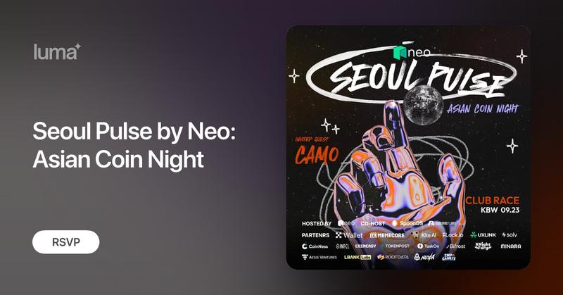 Neo_Blockchain's tweet card. 🔥 Party Highlights @ Race (Seoul No.1 Club) • 🌙 From 10.30PM till sunrise — all-night vibes • 🥂 Free drinks included • 🎤 Live show by top Korean rapper…