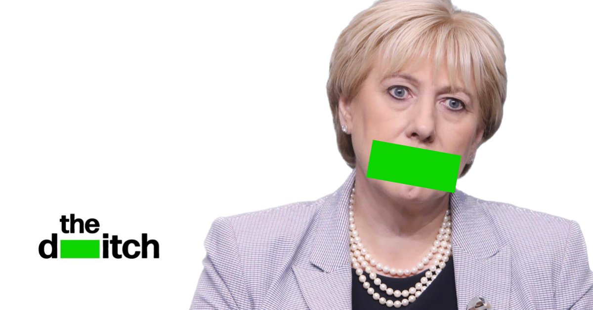 wereontheditch's tweet card. Heather Humphreys today refused to explain to The Ditch why she’s never sought planning permission for using two derelict residential properties as office storage.