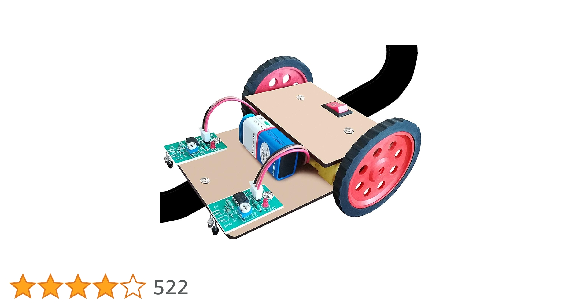 DealsinIND's tweet card. Kit4Curious Nasa Tech Line Tracker Following Robot with Track and Project Report (Multicolour)