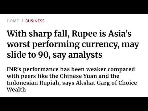 UpscNotes's tweet card. “Indian Rupee Hits ₹90 per USD! What’s Happening?” |What is Rupee...