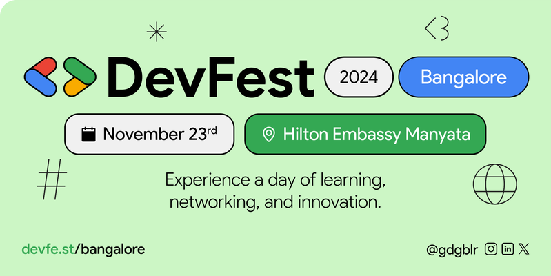 TheWizardJS's tweet card. Join us for Devfest Bangalore 2024 – The Ultimate Tech Experience! Organized by GDG Bangalore, this one-day event gathers developers, innovators, and tech...